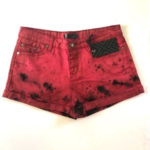 This City Red + Black Tie Dye Shorts